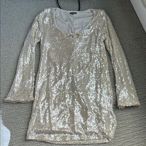 Sequin Long Sleeve Dress